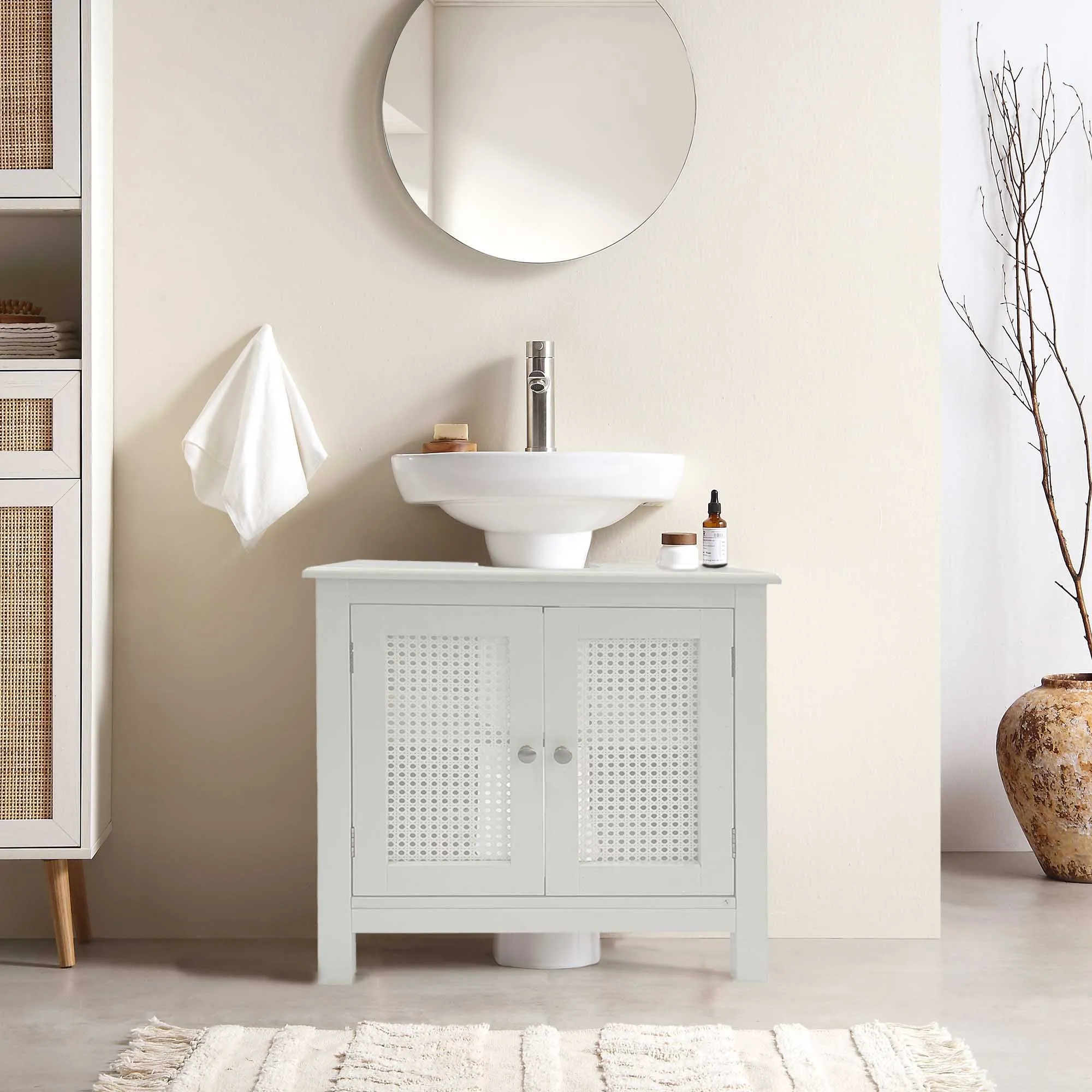 Vera Bathroom Storage Under Sink Cabinet, White