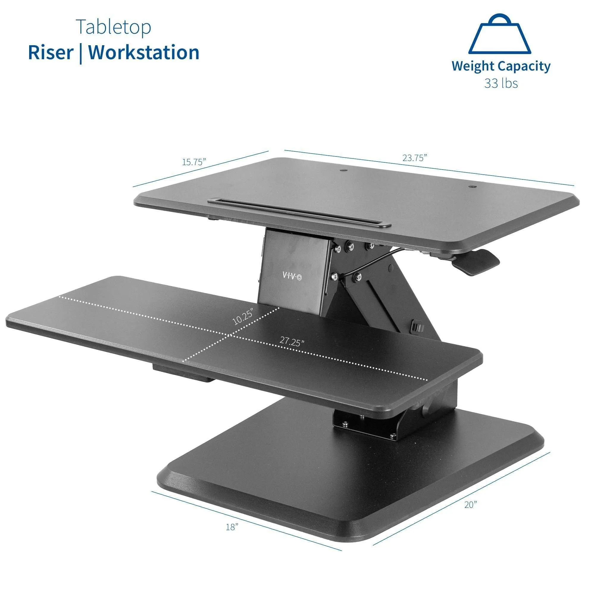 VIVO Height Adjustable Standing Desk Gas Spring Tabletop Riser Sit Stand Station, DESK-V011G