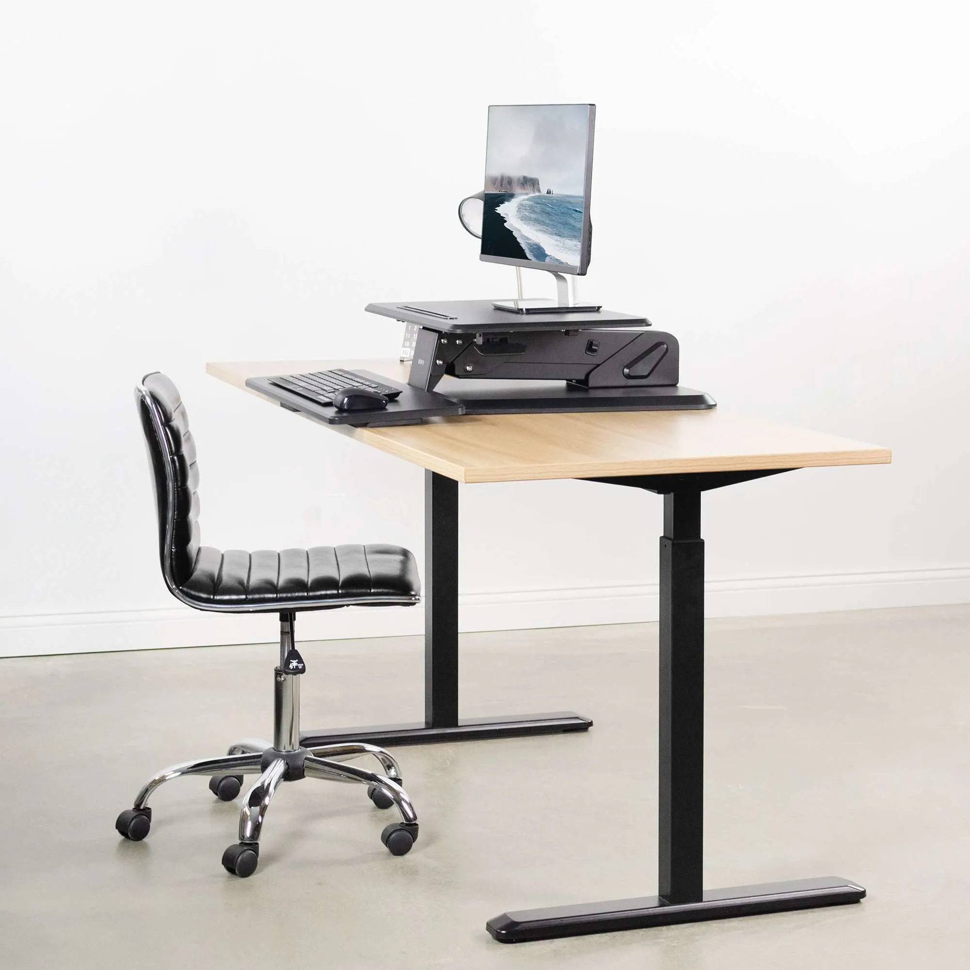 VIVO Height Adjustable Standing Desk Gas Spring Tabletop Riser Sit Stand Station, DESK-V011G