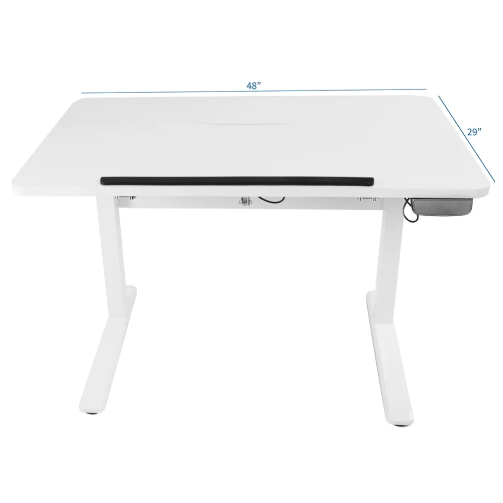 VIVO White 48" Height-Adjustable Sit Stand Electric Drafting Table DESK-V101ED