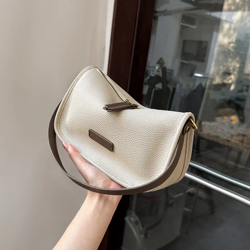 Women Fashion Minimalism Soft Cowhide Shoulder Bag