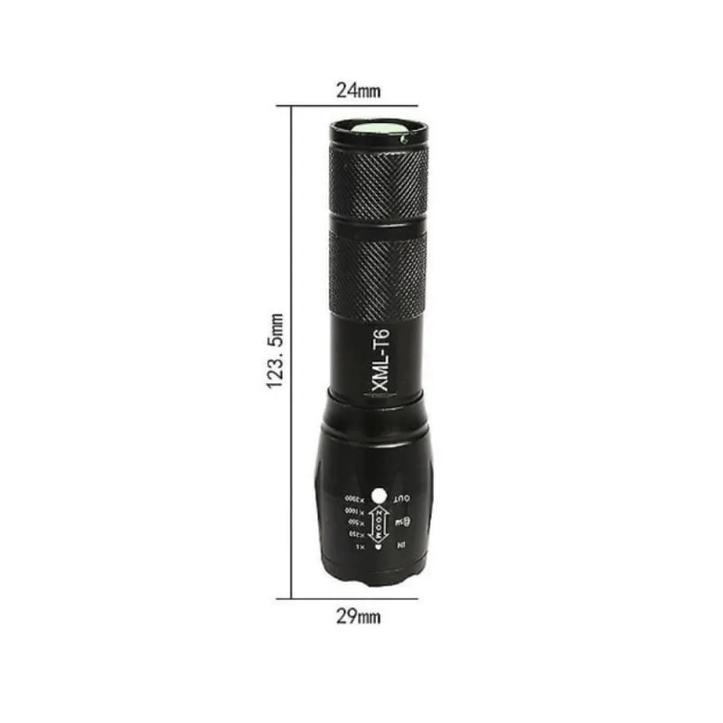 Xtreme XML-T6 Aluminium Zoomable Ultra Compact EDC LED Flashlight Set