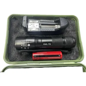 Xtreme XML-T6 Aluminium Zoomable Ultra Compact EDC LED Flashlight Set